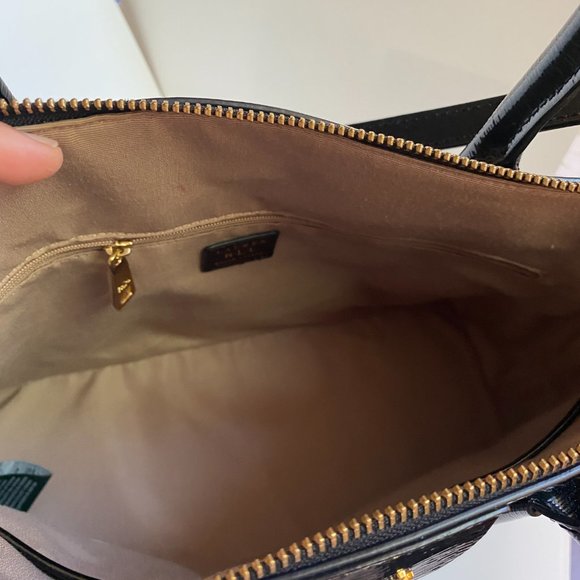 Ralph Lauren Tate Dome Black Leather Satchel - Picture 7 of 8